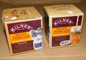 2 x Kilner Drinking Jar Lids Pack of 6 - Round Flower Lids