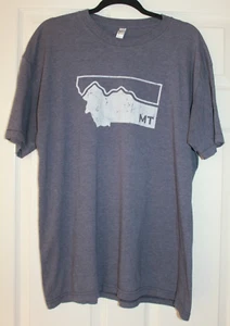 Men's tshirt Montana state shape mountains 2X crew neck heather gray distressed - Picture 1 of 9