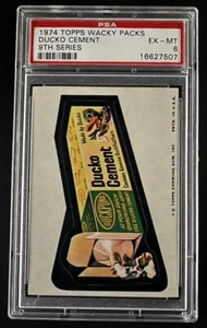 1974 Topps Wacky Packs Packages Series 9 Ducko Cement PSA 6 EXMT Tan Back - Picture 1 of 2
