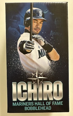 2022 Ichiro Suzuki Hall of Fame Bobblehead Seattle Mariners New In Box 8/28/2022 Cover
