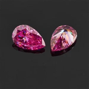 2 PCS Pear Cut VVS1 Loose Pink Color Moissanite 7x5mm Pass Diamond Tester C310 - Picture 1 of 4