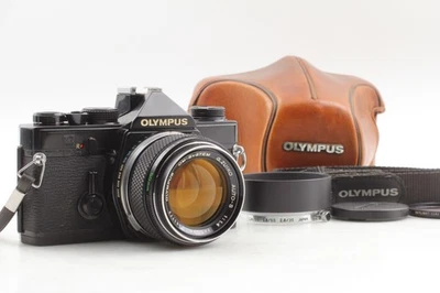CLA'd【 Near Mint w/Case 】Olympus OM-1 BLACK SLR Camera 50mm F/1.4 From JAPAN - Image 1 of 4
