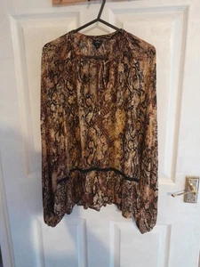 **RIVER ISLAND** Animal Print Top Size 10 - Picture 1 of 2