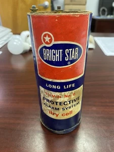 Vintage Bright Star No. 6 Dry Cell 1 1/2 Volt Alarm System Battery Collectible - Picture 1 of 6