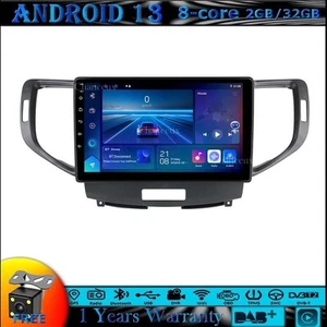 9"Android 13 Head Unit DAB Radio GPS SATNav Carplay For Honda Accord 8 2008-2012 - Picture 1 of 1