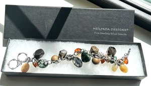 SILPADA 925 Sterling Silver Gemstone Oxidized Cha Cha Bracelet B1648 RETIRED - Picture 1 of 4