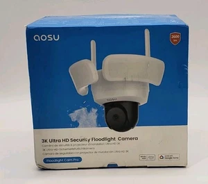 AOSU 3K Floodlight Cam Pro Outdoor Security Camera NEW *DAMAGED BOX* - Picture 1 of 8