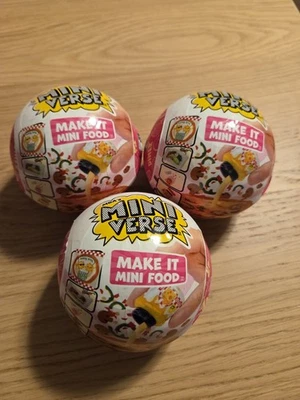 MGA’s Miniverse Make It Mini Food Diner Serie 2 Lote de 3 Bolas Selladas Foto 1 de 3