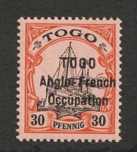 1914 Togo, Occupazione Anglo Francese Sc# 53 - 30pf - Francobollo MH Cv$20,00 - Foto 1 di 1