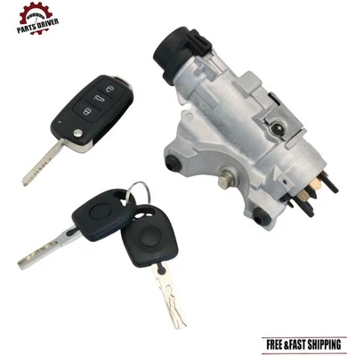 4B0905851P For 1998-09 Audi A4 Ignition Lock Cylinder Assembly W/ Key Shells - Image 1 of 4