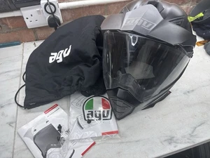 AGV AX-8 Dual Evo Carbon Fibre Matt Black L Used Large Ax8 Helmet Motorbike - Picture 1 of 16