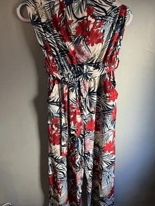 Floral Palm Strapless Jumpsuit Romper One Piece Suit Wide Leg ktk Large - Picture 1 of 4