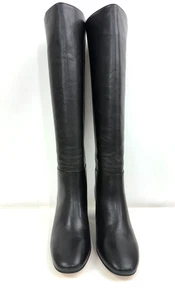 J. CREW schwarze kniehohe lässige Willa-Stiefel aus Leder mit Absätzen Größe 7 – Stil AQ758 - Bild 1 von 5