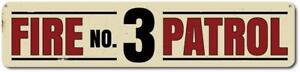 Fire Patrol Number Sign, Personalized Fire Station Metal Wall Decor - Aluminum