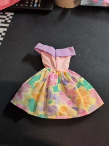 Barbie doll Pink And Purple Floral Genuine With Tag Minty Vtg - Picture 1 of 4