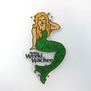 Vintage Florida Weeki Wachee Meerjungfrau Kühlschrankmagnet Souvenir 80er Jahre RAR - Bild 1 von 8