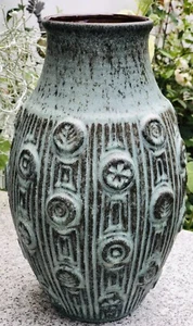 BODENVASE TÜRKIES WUNDERSCHÖN! Handgefertigt Boden Gestempelt 133/30 GERMANY! - Bild 1 von 7