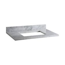 Ryvyr Stone Top, 37" For Rect UM Sink, Carrara/Single Faucet Hole - MAUT37RWT-1