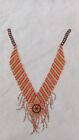 Native American Style Seed Bead Choker And Earring Multicolor Seed Bead Necklacs