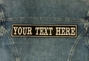 11 1/2" LARGE 1 LINE CUSTOM STRAIGHT PATCH BIKER PERSONALISED EMBROIDERED PATCH - Foto 1 di 1