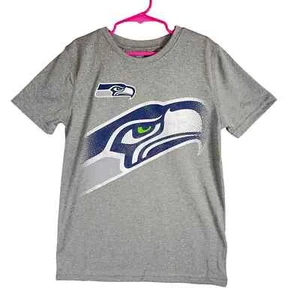 Seattle Sea Hawks Crewneck Pullover T Shirt Kids 8 - Picture 1 of 6