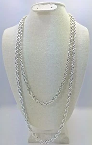 Silver Plated Rope Chain, 6mm (18 in, 20 in, 24 in, 30 in, 36 in)(Made in Korea) - Picture 1 of 3