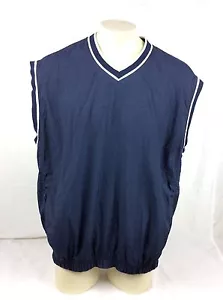 Vintage Nike Navy Blue V Neck Nylon Pullover Vest Unlined Mens Size XL - Picture 1 of 10