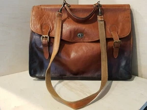 FURLA VINTAGE BROWN LEATHER MESSENGER CROSSBODY ITALY - Picture 1 of 12