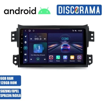 AUTORADIO ANDROID 6/128GB SUZUKI SPLASH OPEL AGILA 2004-2012 STEREO AUTO 9" WIFI - Immagine 1 di 4