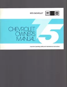 1975 CHEVROLET PASSENGER CARS OWNERS MANUAL - SEE DESCRIPTION - Picture 1 of 2