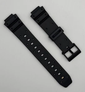 14mm Vintage TIMEX SPORT Tele-Pad & Tri-Graph Watch Band - Black -NEW OLD STOCK! - Picture 1 of 5