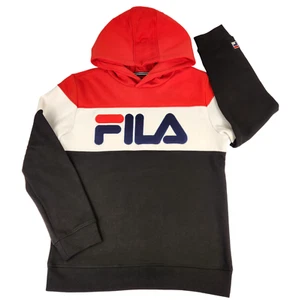 Fila Hoodie Pullover Sweatshirt Youth Size Large Red Black White Long Sleeve - Picture 1 of 9