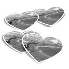 4x Heart Stickers - BW - Grand Prismatic Spring stone #36085