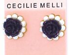 New Cecilie Melli Earrings ✿Walt Disney Parks✿Pearl and Dark Purple Rose Camelia