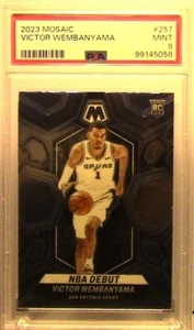 #1722 Victor Wembanyama 2023-24 Panini Mosaic #257 PSA 9 MT NBA Debut RC Spurs - Picture 1 of 2