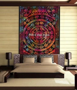 Mandala Tapestry Multi Color Twin Wall Decor Cotton Indian Wall Hippie Throw - Picture 1 of 3