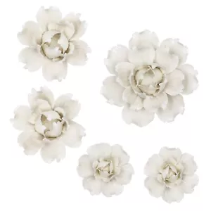 5 Pcs Ceramic Flower Wall Decor Handcrafted 3D Hanging Porcelain Flowers Wall... - Picture 1 of 8