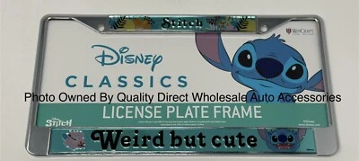 Marco de matrícula raro pero lindo Disney Stitch Lilo & Stitch mejor regalo 🎁 NUEVO Foto 1 de 2