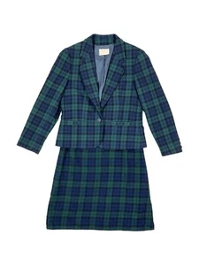 VINTAGE PENDLETON SUIT BLAZER SKIRT SET PLAID WOMAN'S SZ 12 ACADEMIC GEEK - Picture 1 of 24