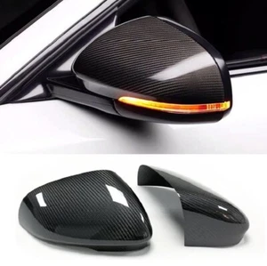 CARBON FIBER FOR JAGUAR XE XK XKR XF XFR XJ 2011-UP CAR SIDE MIRROR CAPS ADD ON - Picture 1 of 6