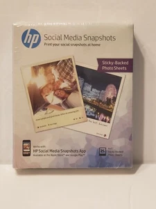 HP Social Media Snapshots 25 4" x 5" Sticky-Backed Photo Sheets (NEW) - Afbeelding 1 van 9