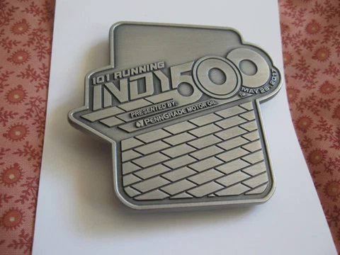 2017 Indy 500 Pit Badge Belt Buckle   Takuma Sato Wins Cover