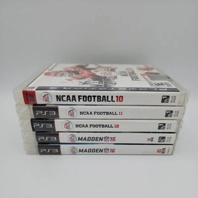PlayStation 3 Football Lot (5) PS3 Games Madden 15 and 16 NCAA 10, 11, and 12 - Image 1 of 4