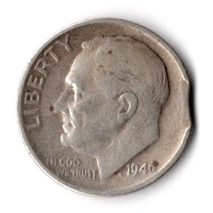 1946 S Roosevelt Silver Dime Minting Error Curved Clipped Planchet Weight 2.39g. - Picture 1 of 6