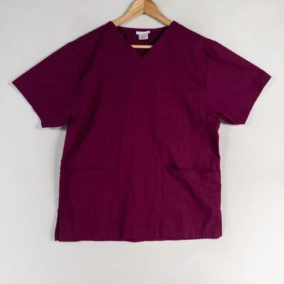 Blusa Médica Barco Essentials Adulto Unisex Talla Mediana Roja Borgoña Tres Bolsillos Foto 1 de 4