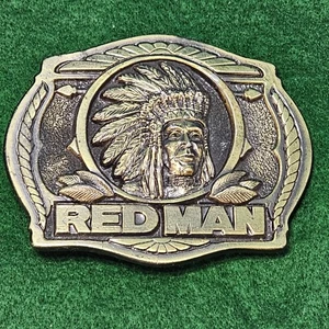 Redman Pinkerton Tobacco 1988 Limited Edition Brass Belt Buckle Made In USA - Picture 1 of 5