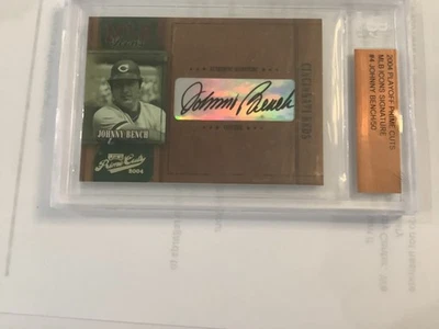 2004 Playoff Prime Cuts Johnny Bench Auto MLB Icons Signature 46/50 - Rojos  Foto 1 de 4