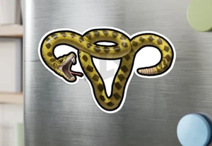 Gadsden Snake Feminist Womens Bodily Autonomy Sticker Laptop Decals - Set of 2 - Picture 1 of 3