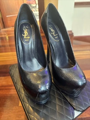 YSL Saint Laurent Tribute Pump - Navy Blue PatentLeather - BEAUTIFUL CONDITION - Image 1 of 4