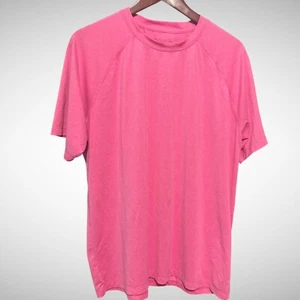 Peter Millar Crown Sport Mens Large Solid Pink Short Sleeve Crew Neck Pre Owned  - Picture 1 of 7
